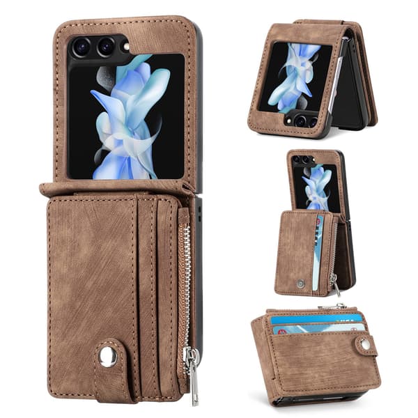 Galaxy Z Flip 5 5G -  2 in 1 Plånboksfodral med kortfack Grön