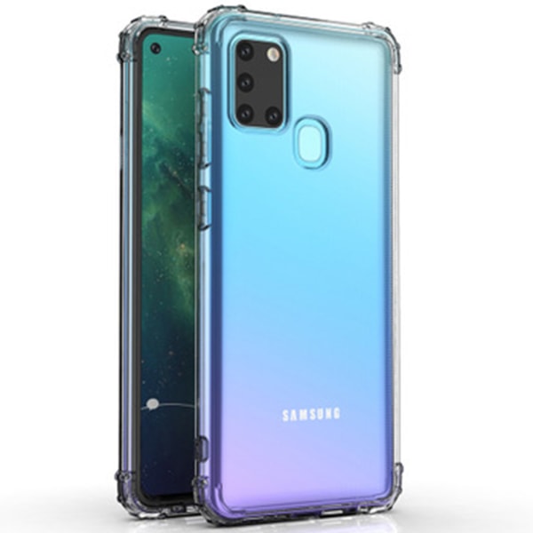 Samsung Galaxy A21S - Robust silikone beskyttelsescover Blå/Rosa