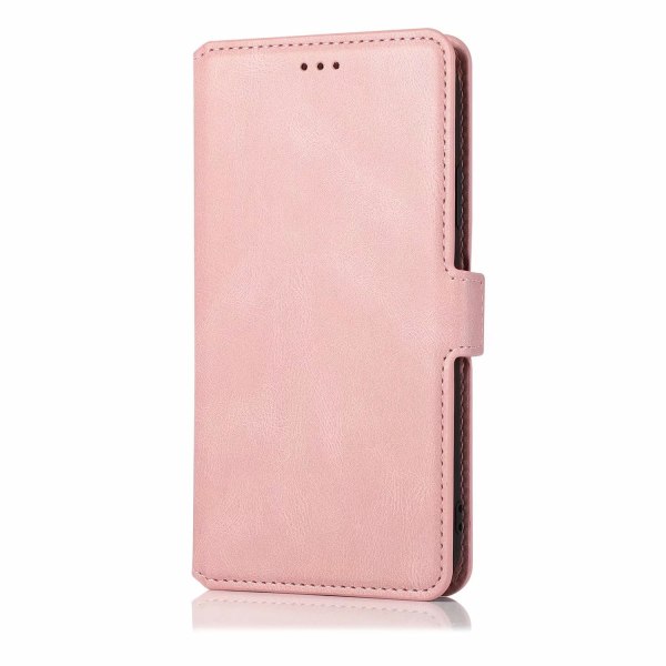 iPhone 15 Pro Max -lompakkokotelo nahkaisella läppätoiminnolla (3-k Pink gold