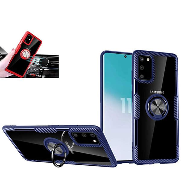 Samsung Galaxy S20 - Skal med Ringhållare Marinblå/Silver