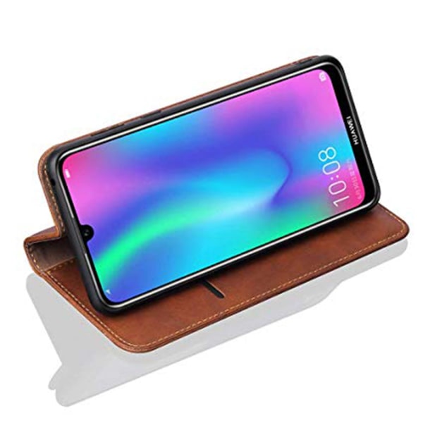 Huawei Y6 2019 - Effektfullt Smart Plånboksfodral (Leman) Ljusbrun