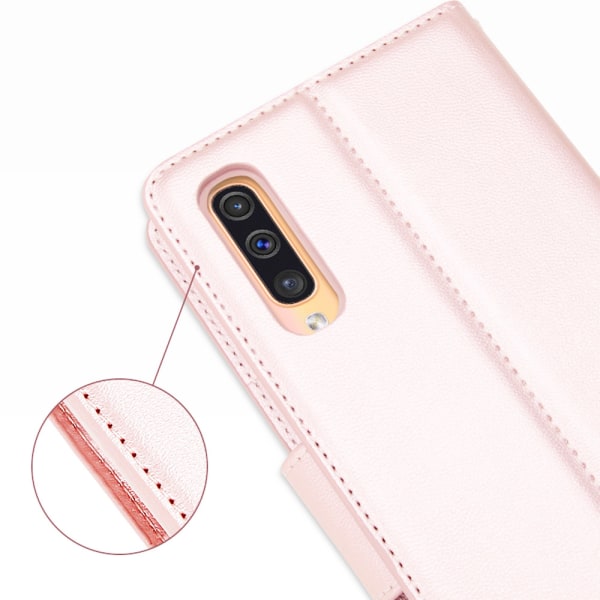 Samsung Galaxy A50 - Ainutlaatuinen suojaava lompakkokotelo Rosa