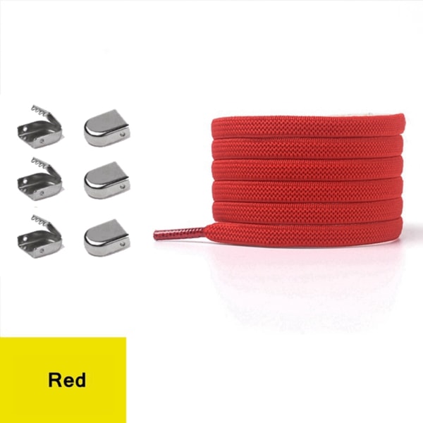 Slidfaste sneaker elastiske snørebånd Röd
