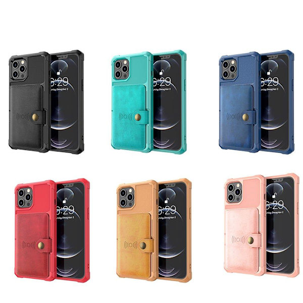 Smidigt Stilsäkert Skal med Kortfack - iPhone 12 Pro Max Grön