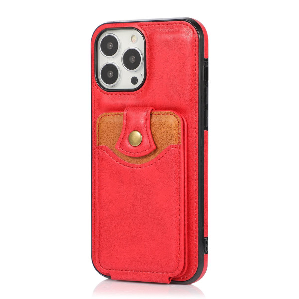 Stilfuldt cover med kortrum - iPhone 14 Pro Röd