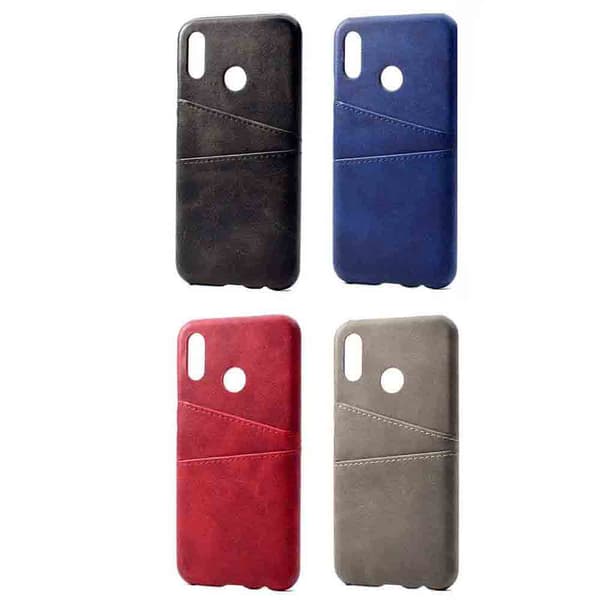 Praktisk cover med kortholder - Samsung Galaxy A40 Grå