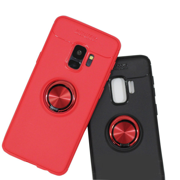 Beskyttelsescover med ringholder - Samsung Galaxy S9 Svart/Röd