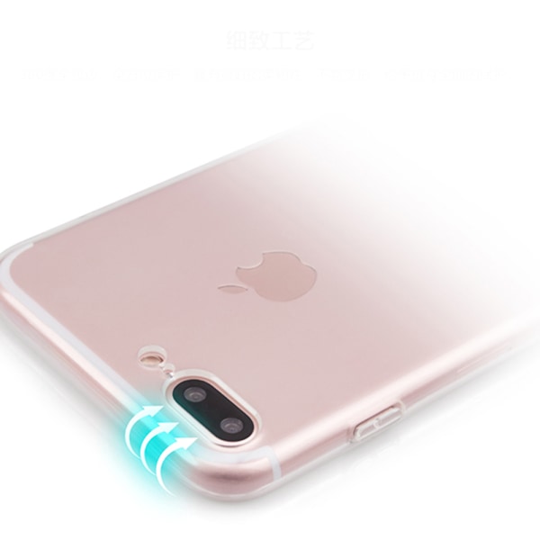 Iskuja vaimentava silikonikuori - iPhone 8 Plus Transparent/Genomskinlig