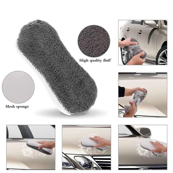 Effektfulla 9-Pack Microfibers Fordons Rengörings Set Svart