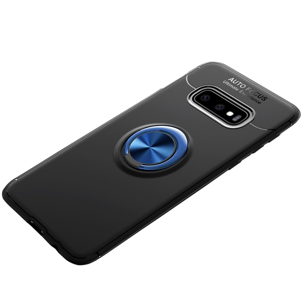Samsung Galaxy S10e - Autofokus-cover med ringholder Svart/Blå