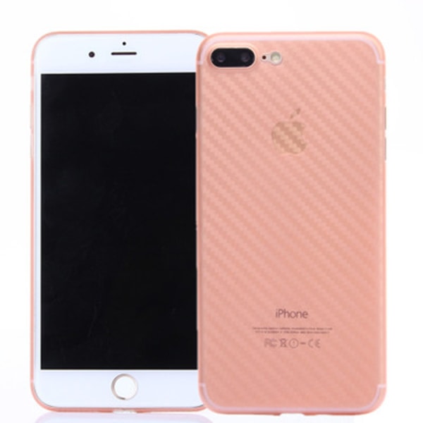 Tynt og stilig deksel i matt karbonfinish til iPhone 7 Plus Rosa