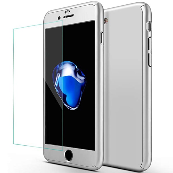 Praktisk beskyttelsescover til iPhone 7 PLUS (for- og bagside) GRÅ Silver/Grå