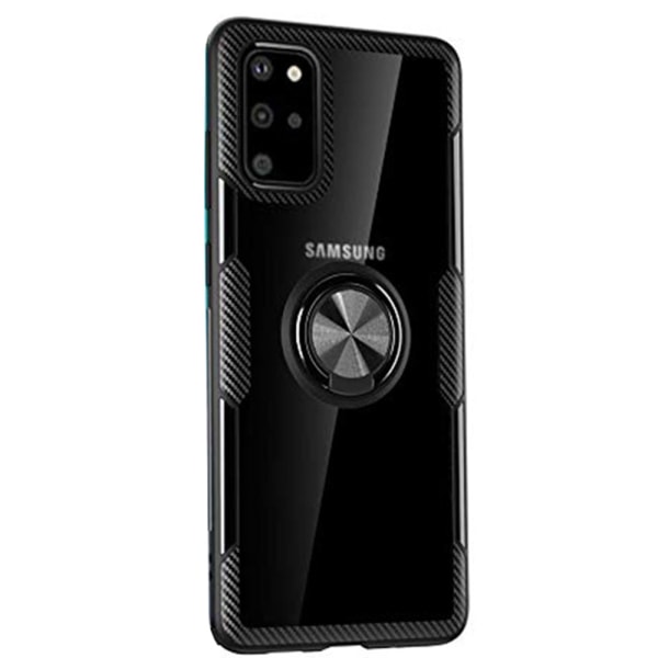 Effektivt cover med ringholder LEMAN - Samsung Galaxy S20 Plus Svart