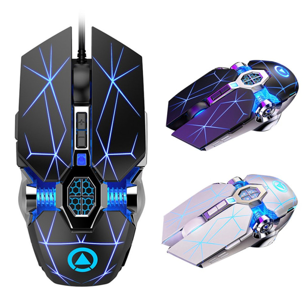 Ergonomisk Gamingmus (LED Belysning) Vit