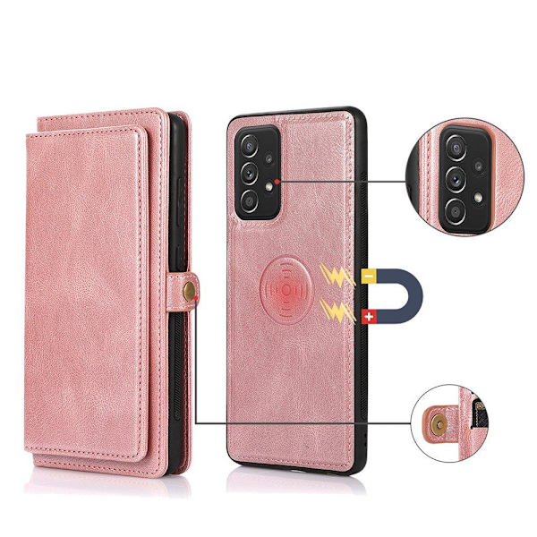 Smooth Stilfuld 2-1 Wallet cover - Samsung Galaxy A52 Mörkblå