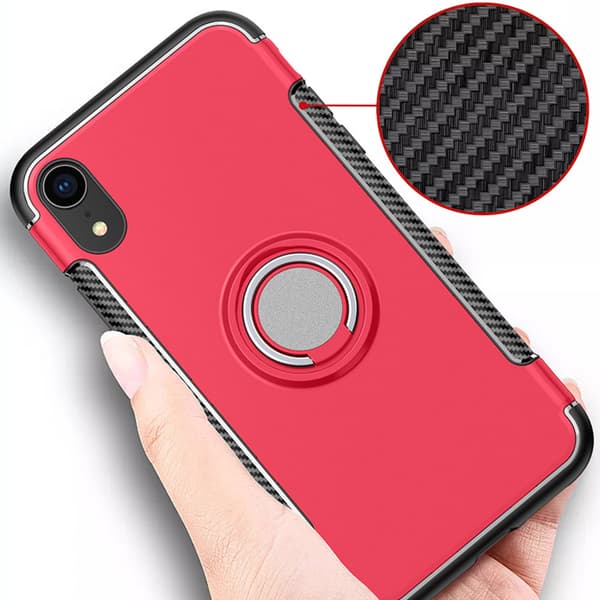 Robust Skyddsskal med Ringhållare till iPhone XR Petrol