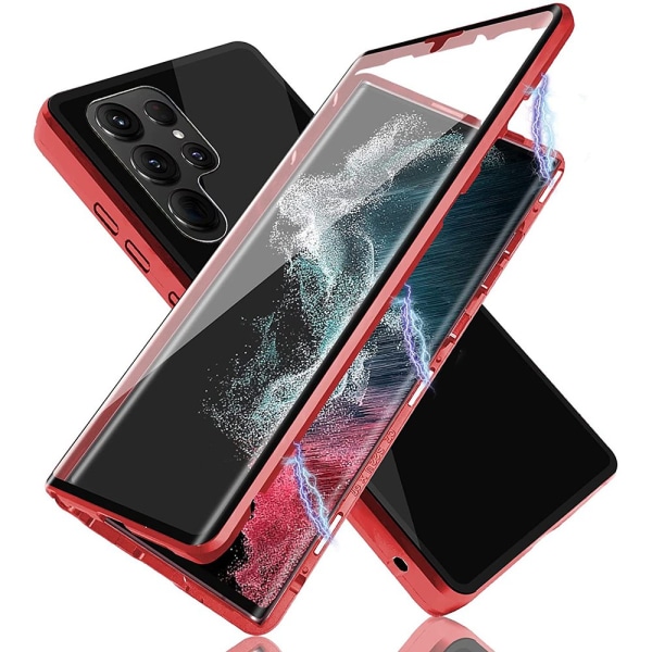 Dobbeltsidig (magnetisk) deksel - Samsung Galaxy S22 Ultra Röd
