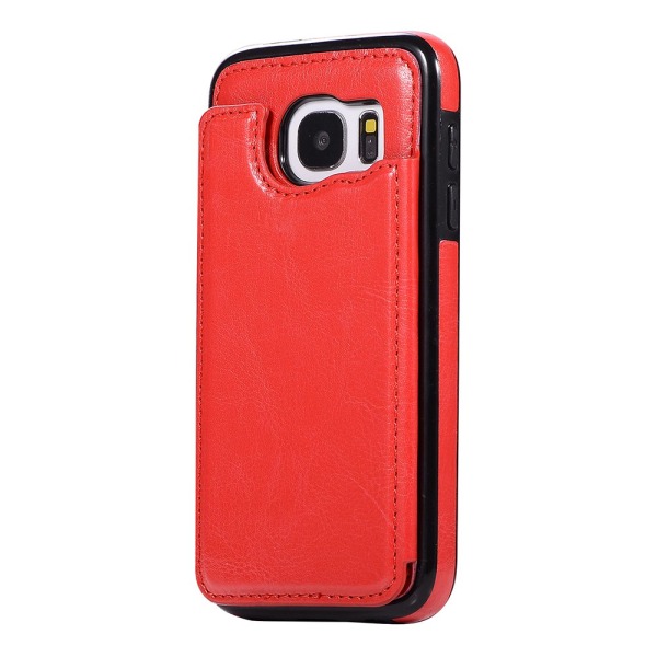 Käytännöllinen kotelo korttilokerolla Samsung Galaxy S7 (Nkobee) Röd
