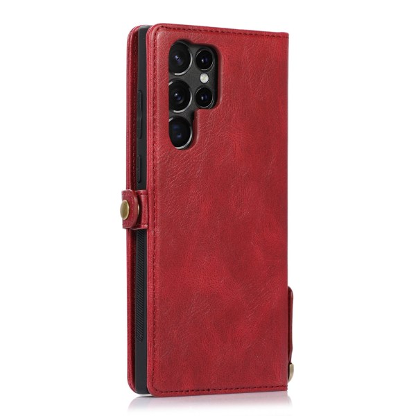 Samsung Galaxy S23 Ultra - Zleepin lompakkokotelo magneettikiinnikkeellä Röd