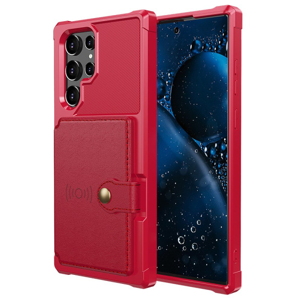 Smidigt Skal med Kortfack - Samsung Galaxy S22 Röd