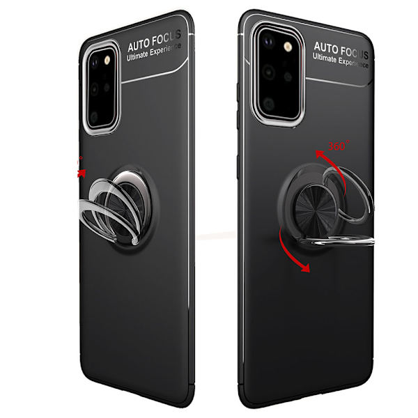 Samsung Galaxy S20 Plus - Robust Skal med Ringhållare Svart