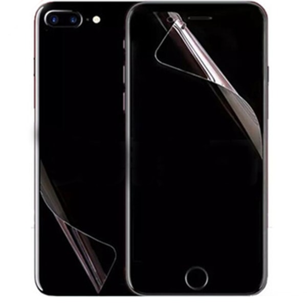 Blød PET iPhone 7+ 2-PACK Skærmbeskytter For & Bag 9H 0,2 mm Transparent/Genomskinlig