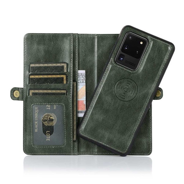 Samsung Galaxy S20 Ultra - Elegant pung etui Mörkgrön