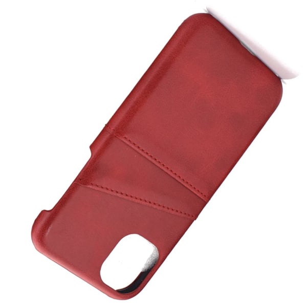 Stilfuldt glat cover med kortrum - iPhone 12 Röd