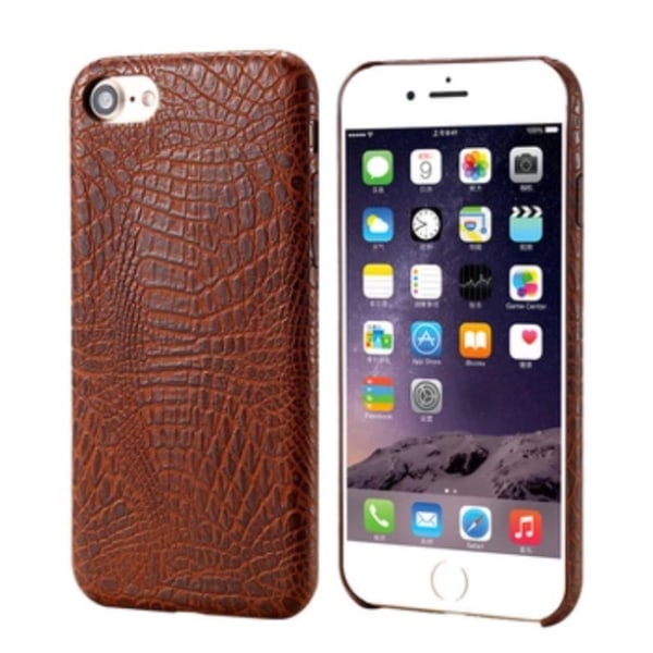 iPhone 7 - Stilfuldt Elegant cover i krokodillemønster FLOVEME Ljusbrun