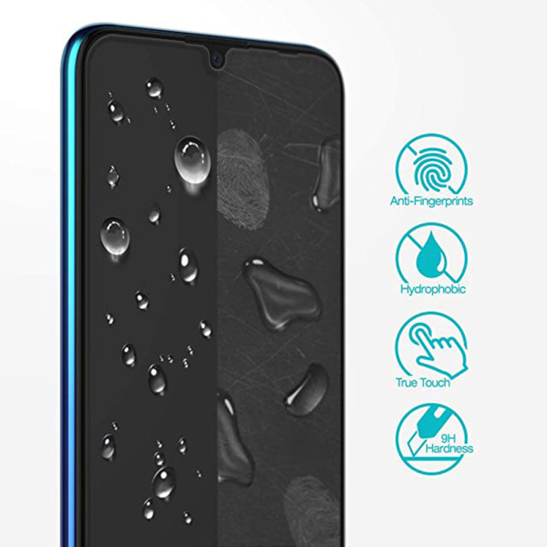 Huawei Y6 2019 Skärmskydd 2.5D 2-PACK med Ram HD-Clear ProGuard Svart