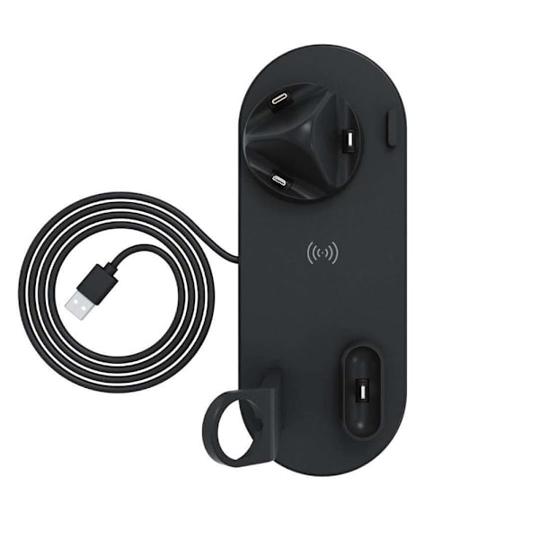 Praktiskt 3-1 Laddnings Station Type-C, Mikro USB, Lightning Vit