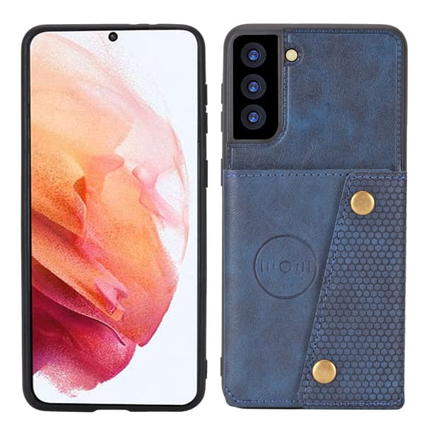 Designskal med Kortfack - Samsung Galaxy S22 Mörkblå