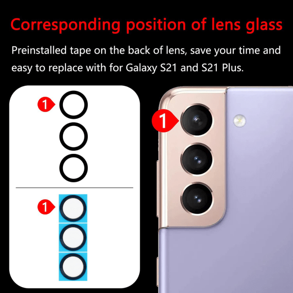 Reservedel til bagkameraobjektiv til Samsung Galaxy S21 Plus Transparent