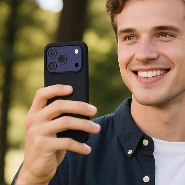 Svart Silikonskal med matt yta till iPhone 17 Pro Max