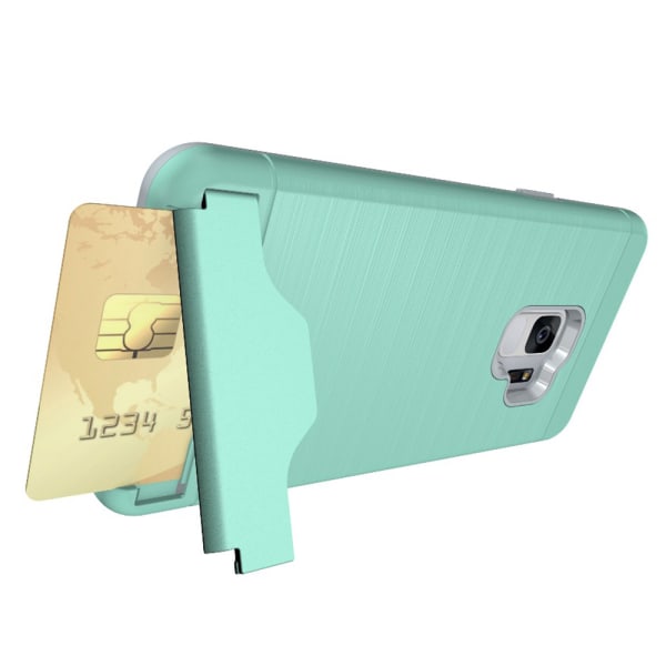 Smart Skal med Kortförvaring till Samsung Galaxy S9+ Grön