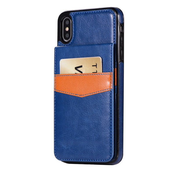 iPhone XS Max - (S-Shell) skall med lommebok Marinblå