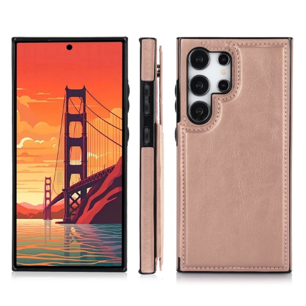 Samsung Galaxy S24 Ultra - Stilig deksel med lommebok/kortrom Hot Pink
