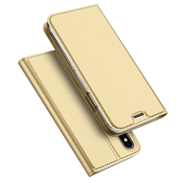 Elegant Fodral till iPhone X/XS med plats för Kort Guld