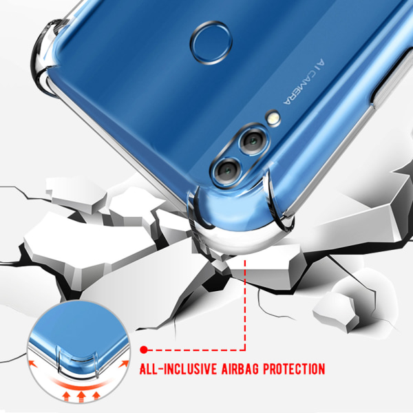 Huawei P Smart 2019 - Kraftig beskyttelsesdeksel (kollisjonspute) Transparent/Genomskinlig