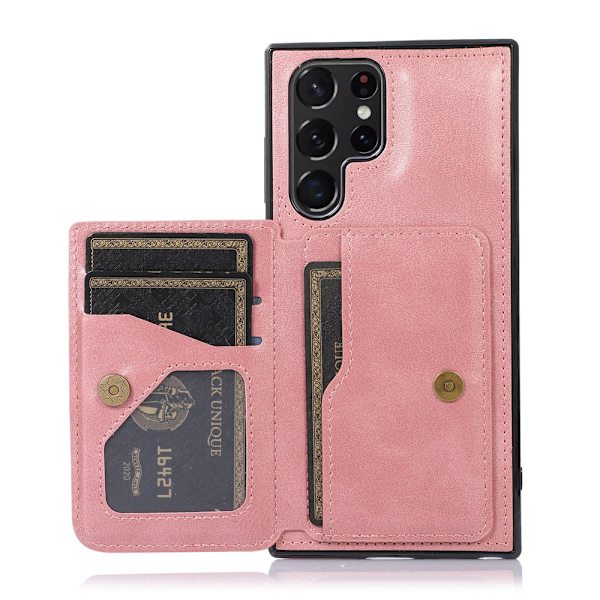 Mobilskal med Korthållare - Samsung Galaxy S23 Ultra Roséguld