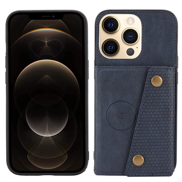 Gediget Skal med Kortfack - iPhone 14 Pro Max Grå