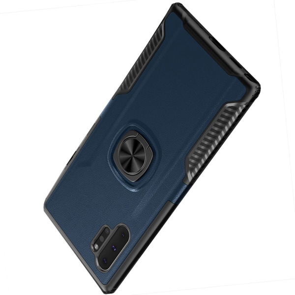 Genomt�nkt Robust Skal Ringh�llare - Samsung Galaxy Note10+ Mörkblå