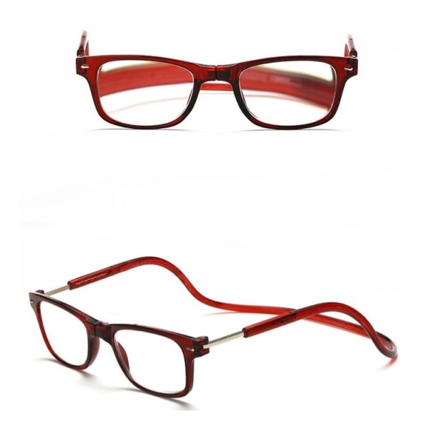Praktiske læsebriller (power op til 4.0) MAGNET Vinröd 3.5