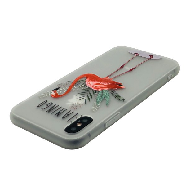Deksel i retrodesign (Flamingo) til iPhone X/XS