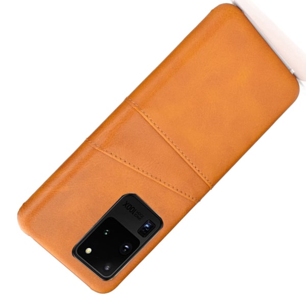 Samsung Galaxy S20 Ultra - Effektivt cover med kortholder Ljusbrun