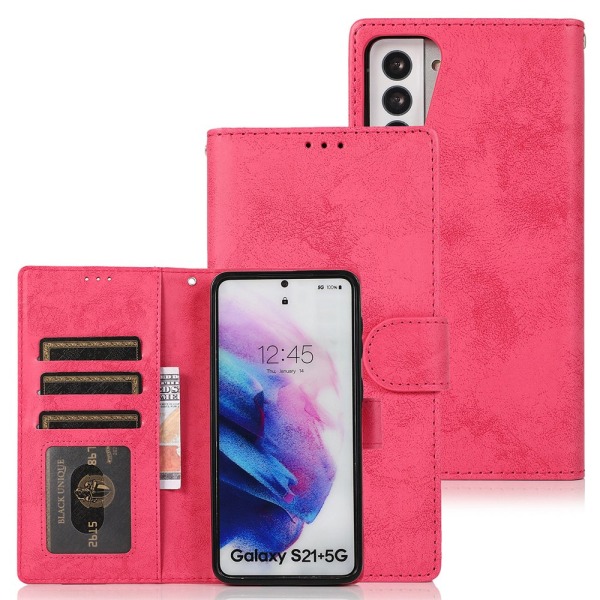 Genomtänkt Plånboksfodral (LEMAN) - Samsung Galaxy S21 Plus Rosa