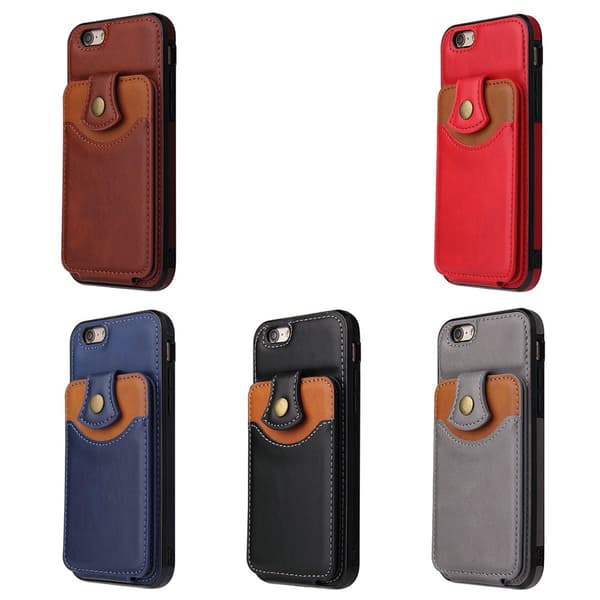 Effektfullt Skal med Kortfack - iPhone 8 Röd