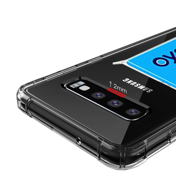 Samsung Galaxy S10 Plus - Iskuja vaimentava kansi korttitelineellä Transparent/Genomskinlig