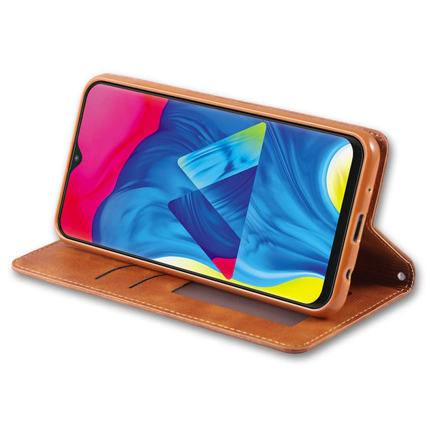 Stødabsorberende AZNS Wallet etui - Samsung Galaxy A10 Mörkbrun