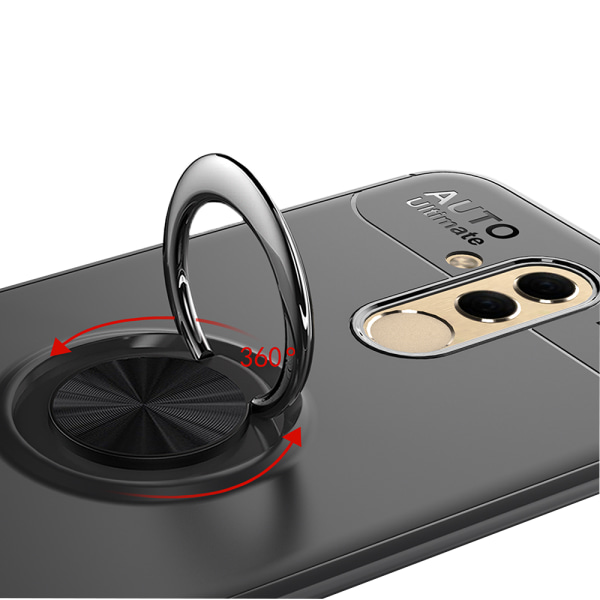 Robust Skyddsskal med Ringhållare till Huawei Mate 20 Lite Röd/Röd